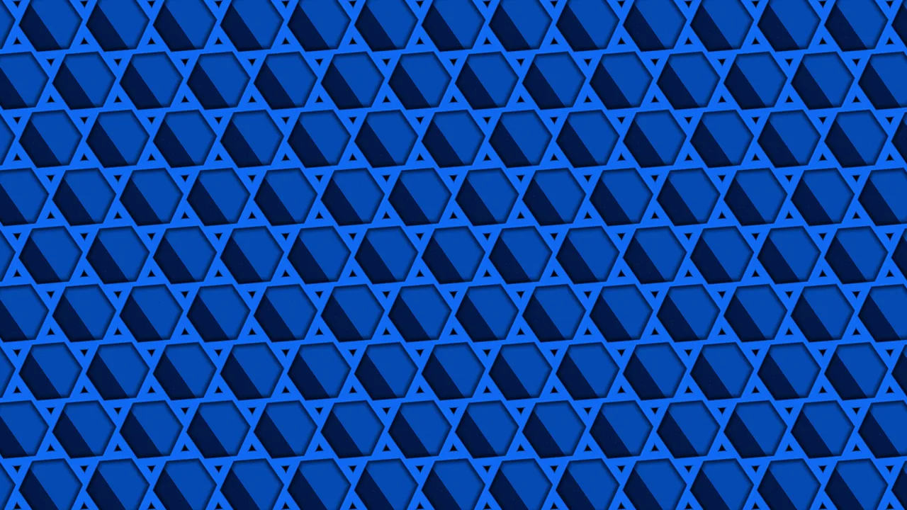 Blue Beveled Hexagon Honeycomb Grid Wallpaper