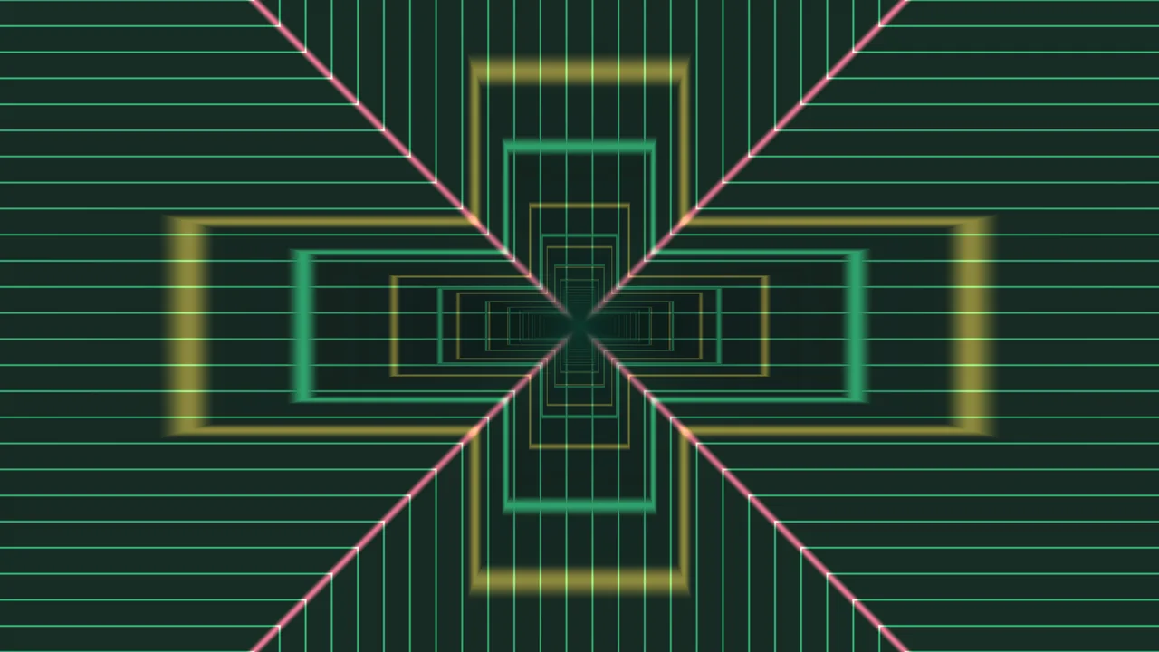 Symmetrical Neon Geometric Tunnel 4K Wallpaper