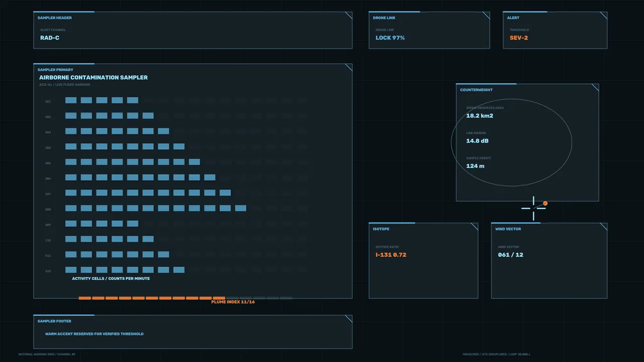 Sci-Fi Airborne Contamination Monitoring HUD 4K Wallpaper