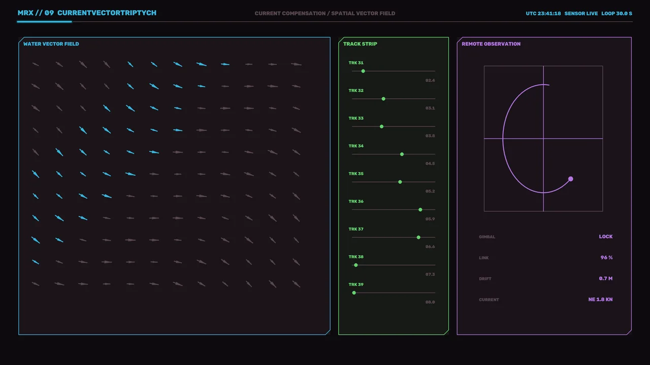 Water Vector Field Telemetry HUD 4K Sci-Fi Wallpaper