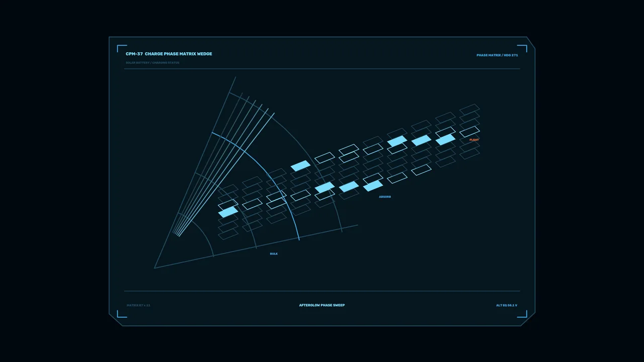 Solar Battery Charge Phase Matrix HUD – 4K Sci-Fi Wallpaper