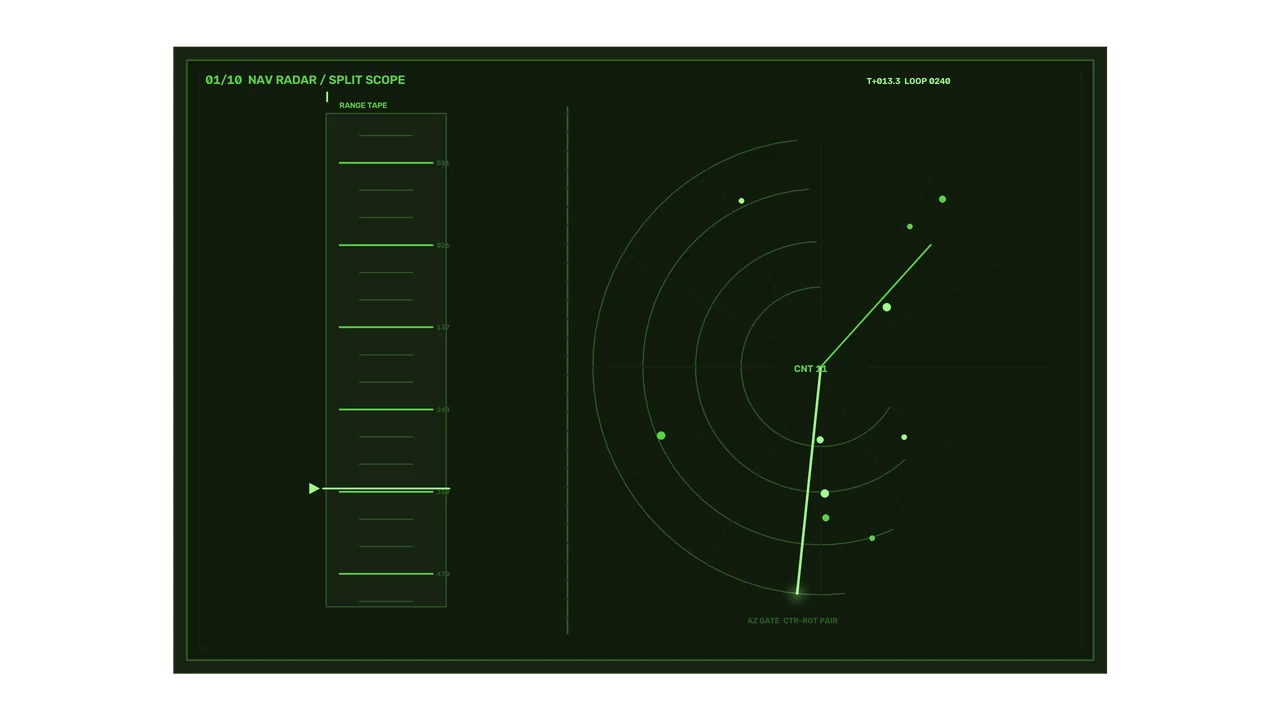 Green Sci-Fi Navigation Radar HUD 4K Wallpaper