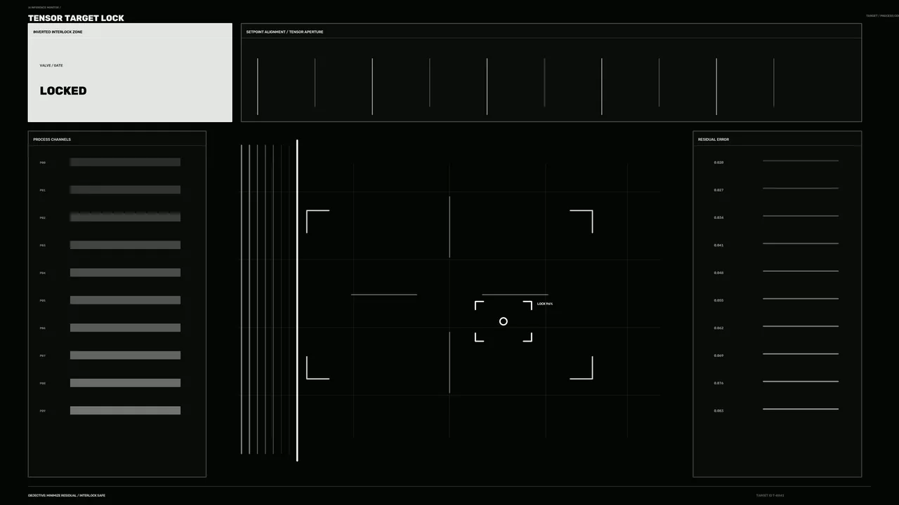 Monochrome Tensor Target Lock HUD Dashboard 4K Wallpaper