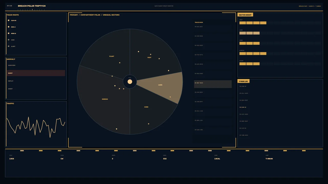 Polar Sector Monitoring HUD Dashboard 4K Sci-Fi Wallpaper