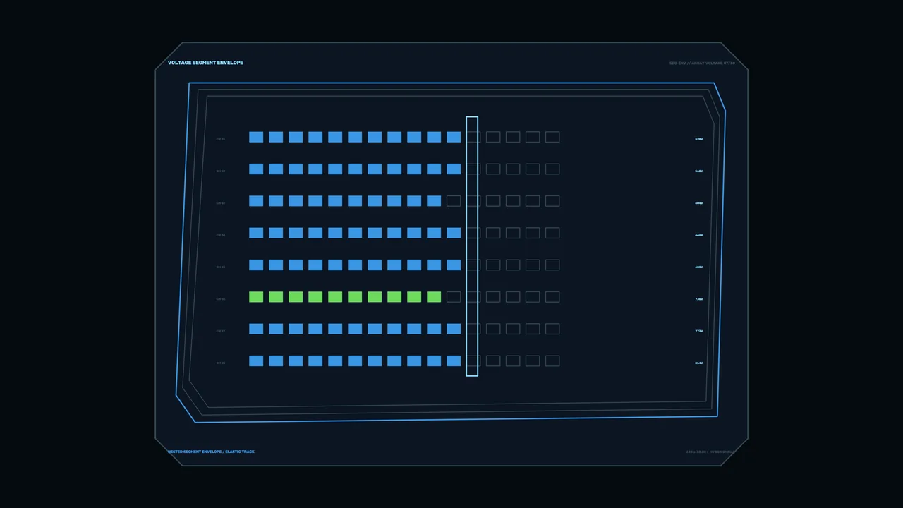 Voltage Array Monitor HUD with Segmented Telemetry 4K Sci-Fi Wallpaper