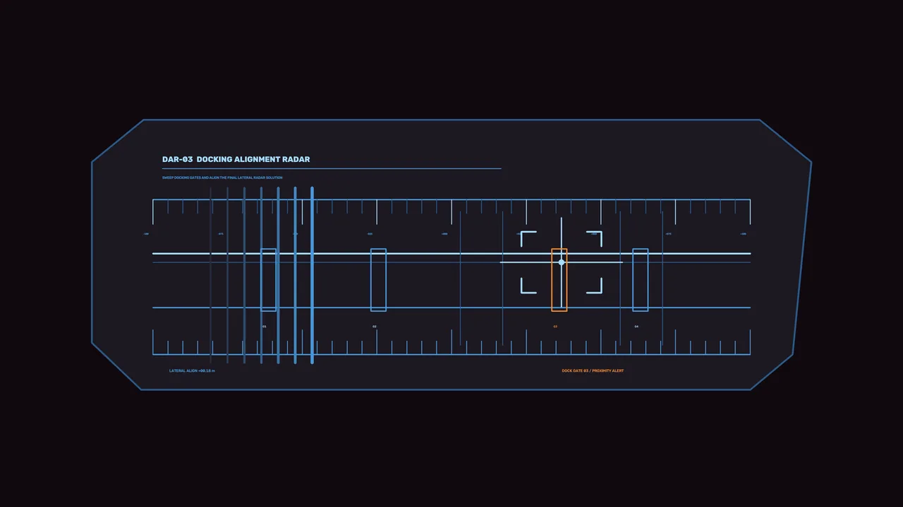 Spacecraft Docking Alignment Radar HUD 4K Wallpaper