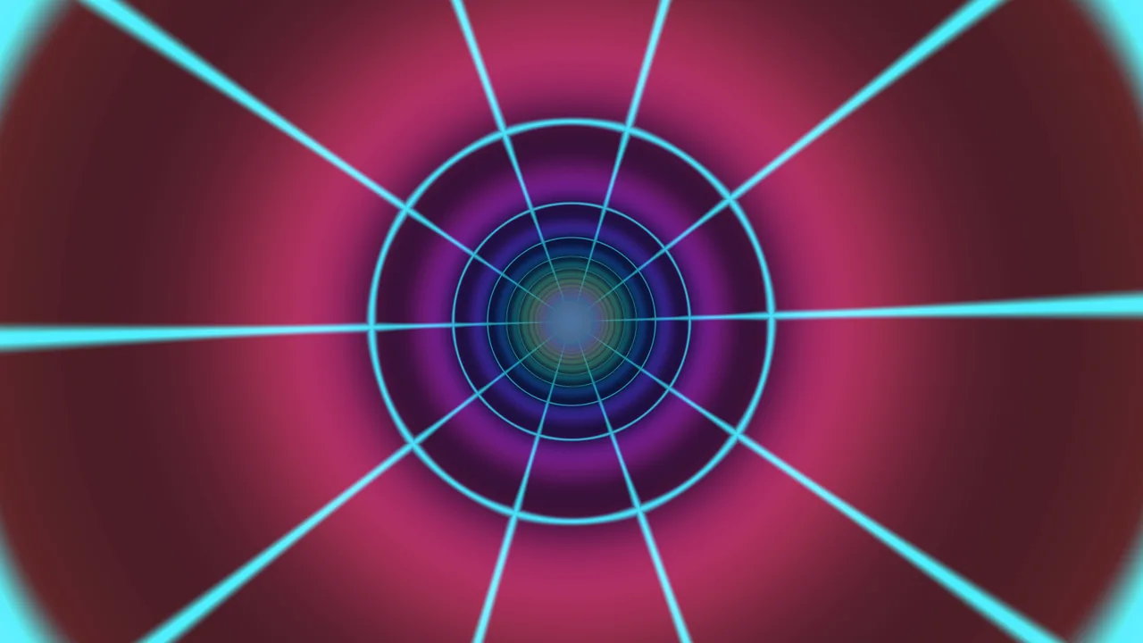 Futuristic Cyan Circular Scanner HUD with Concentric Rings and Radial Grid
