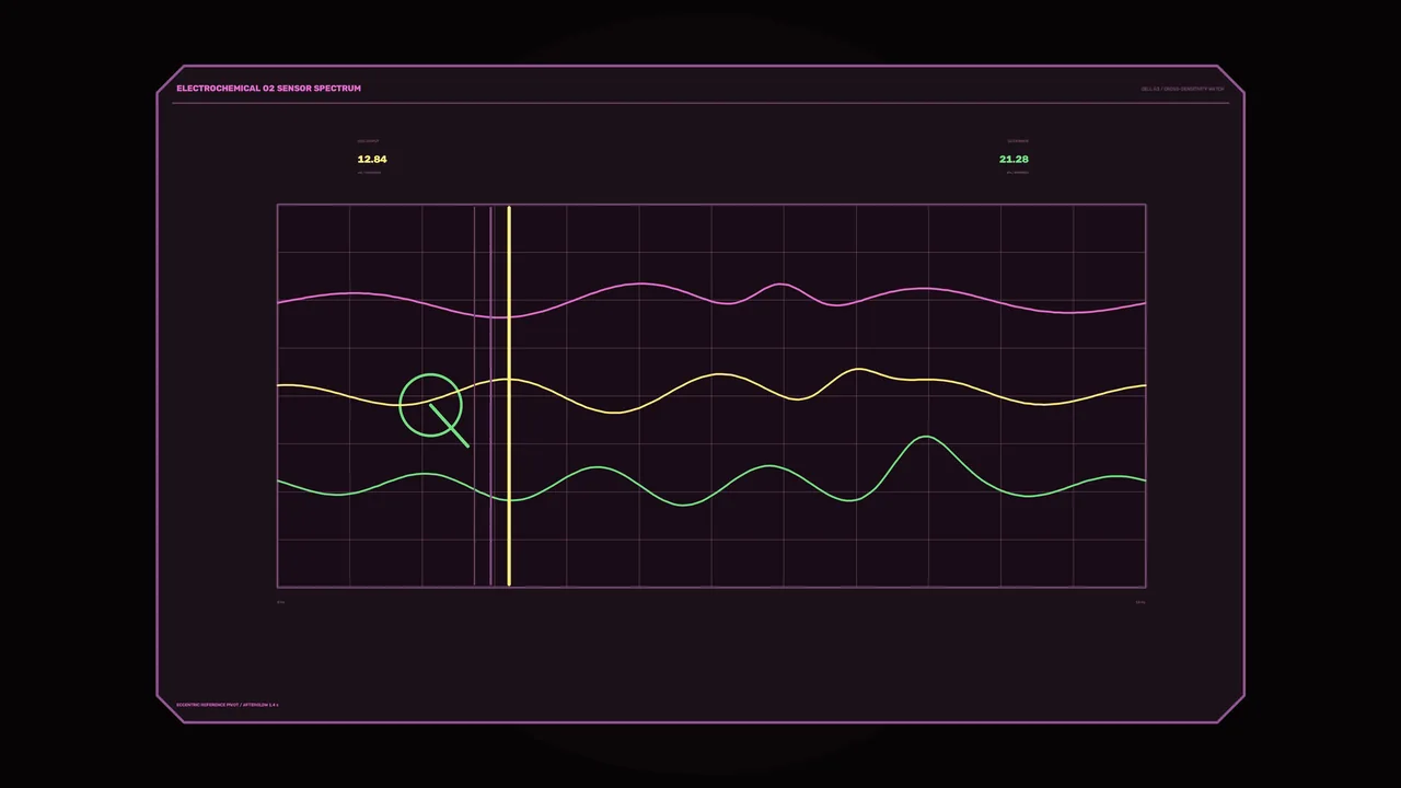 Oxygen Sensor Spectrum HUD with Multicolor Waveform Graph