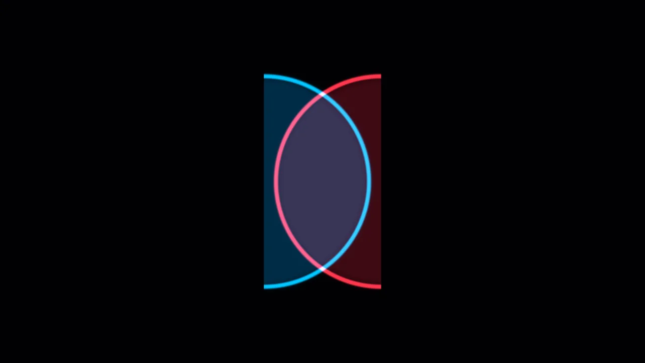 Neon Cyan and Pink Overlapping Circles 4K Wallpaper