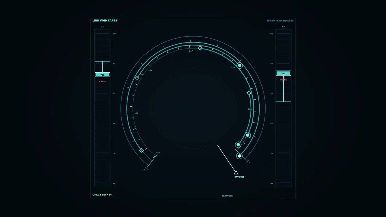 Circular Cyan Telemetry HUD 4K Sci-Fi Wallpaper