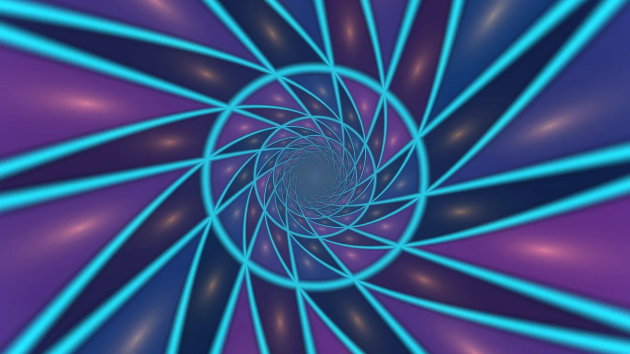 Glowing Cyan Spiral Tunnel in Blue and Purple – 4K UHD Wallpaper