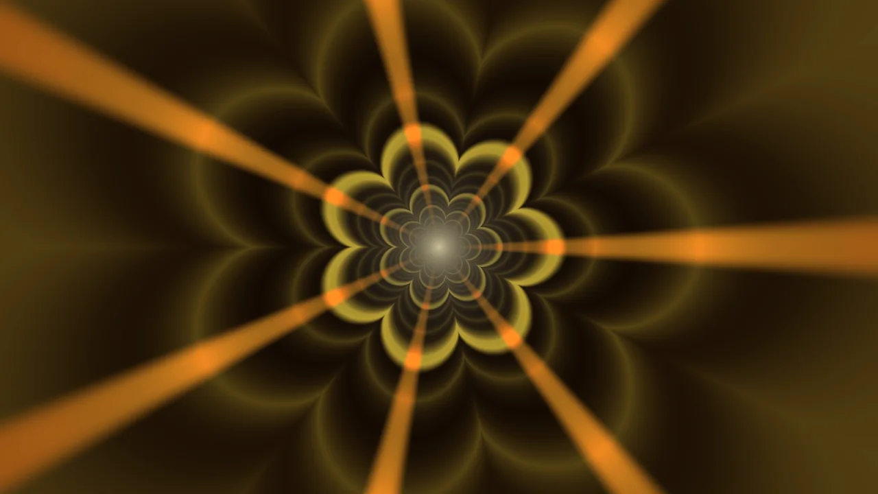 Glowing Golden Geometric Tunnel 4K Wallpaper