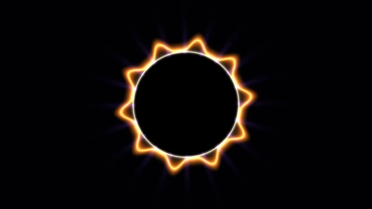 Abstract Orange Corona Ring with Circular Black Center