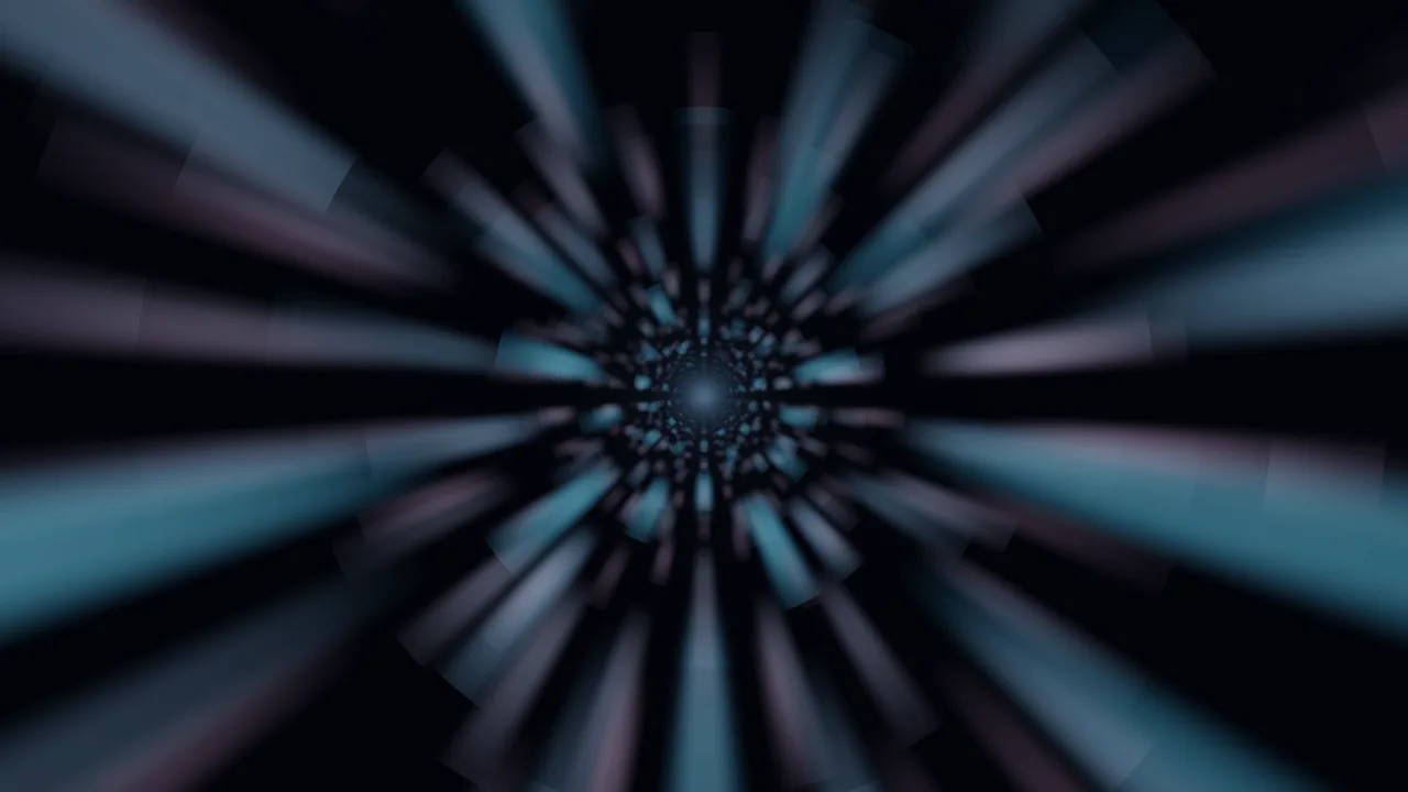 Cyan and Violet Radial Light Tunnel 4K Wallpaper