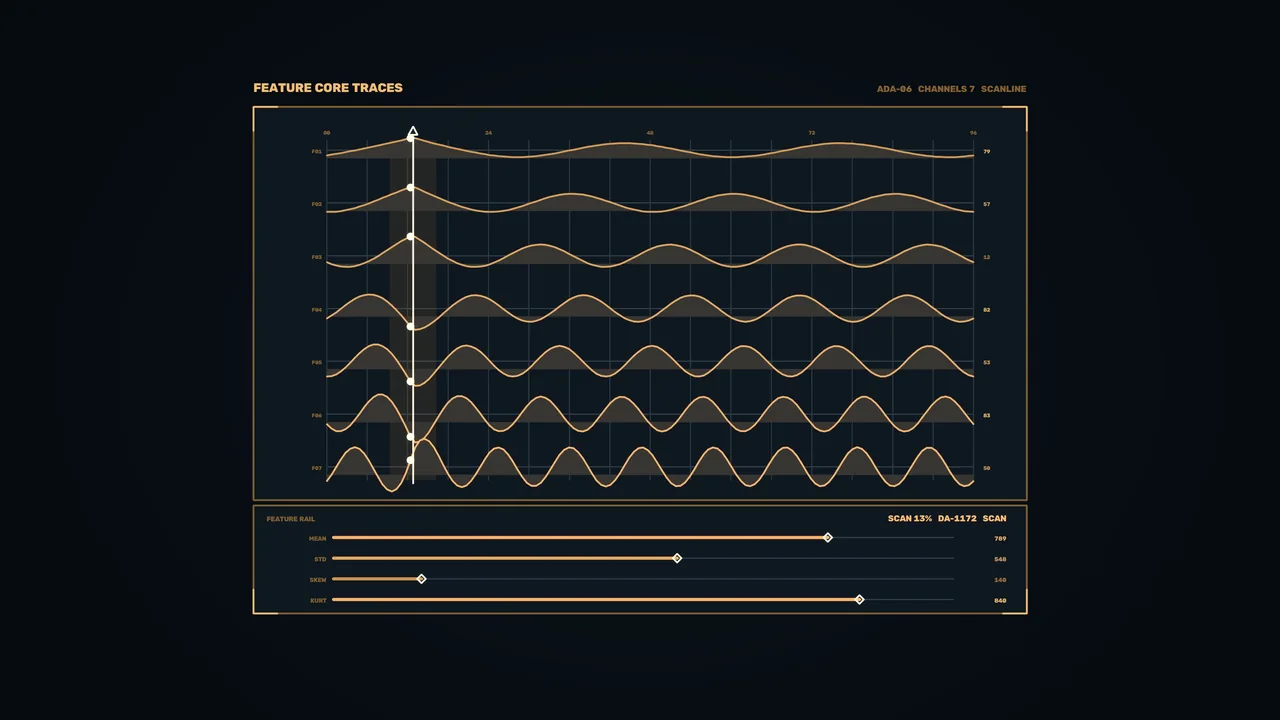 Amber Waveform Telemetry HUD Dashboard 4K Wallpaper