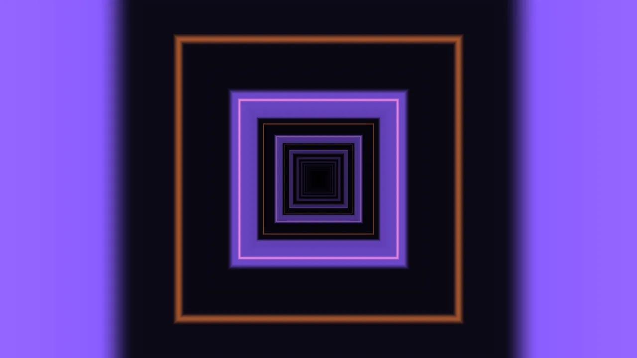 Glowing Concentric Square Portal 4K Wallpaper