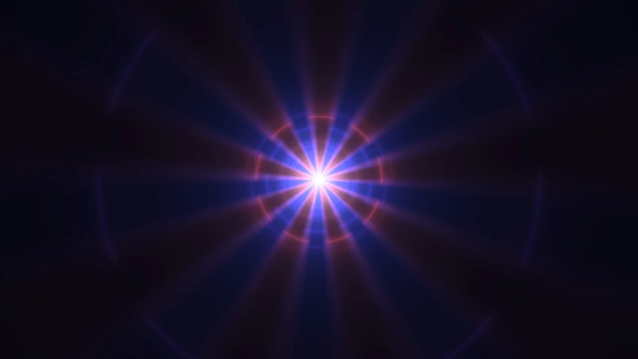 Glowing Radial Light Burst with Concentric Rings 4K Wallpaper