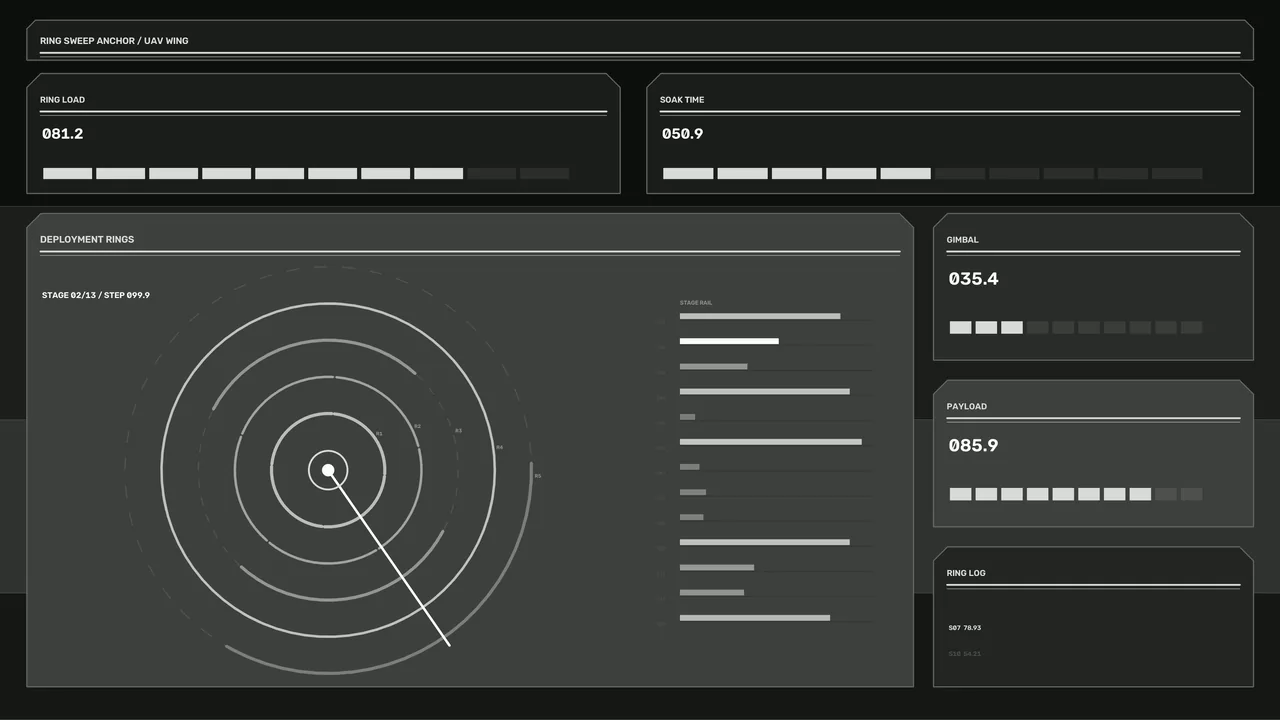 Deployment Rings Telemetry HUD Dashboard 4K Sci-Fi Wallpaper