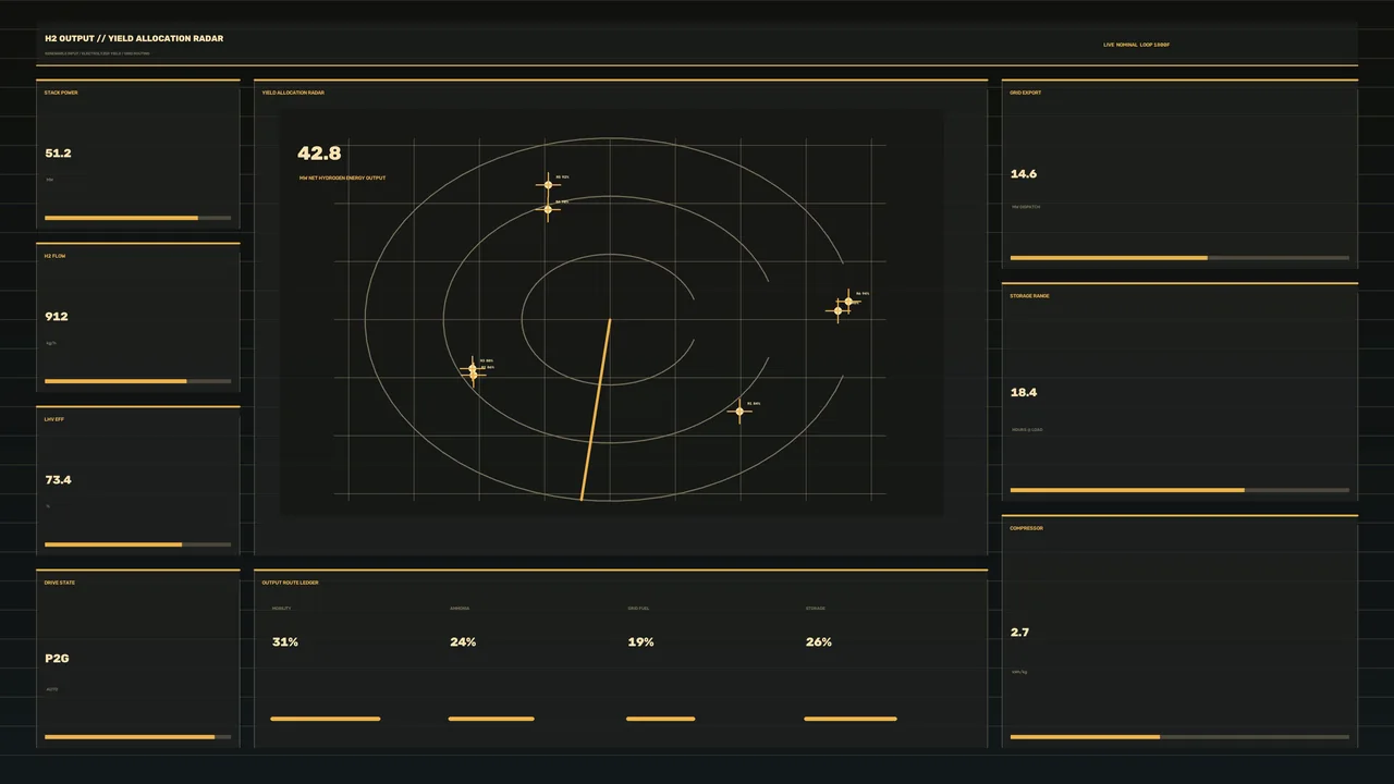 Hydrogen Energy Allocation Radar HUD 4K Sci-Fi Wallpaper