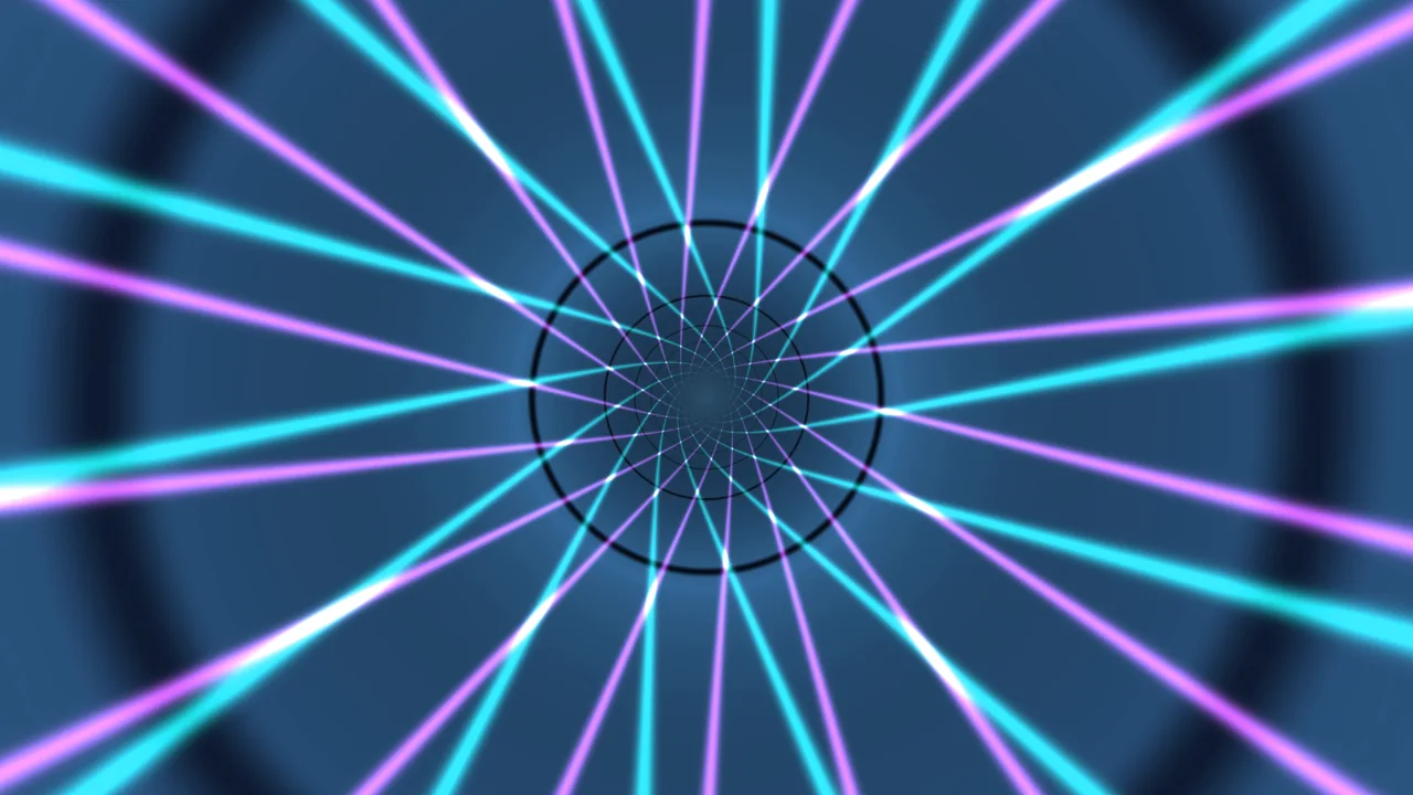 Cyan and Magenta Radial Light Tunnel 4K Wallpaper
