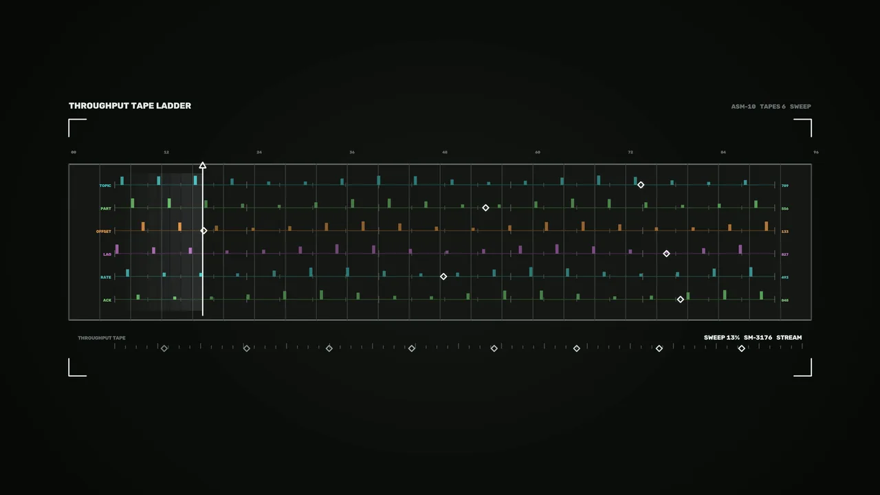 Throughput Tape Ladder Telemetry HUD 4K Sci-Fi Wallpaper
