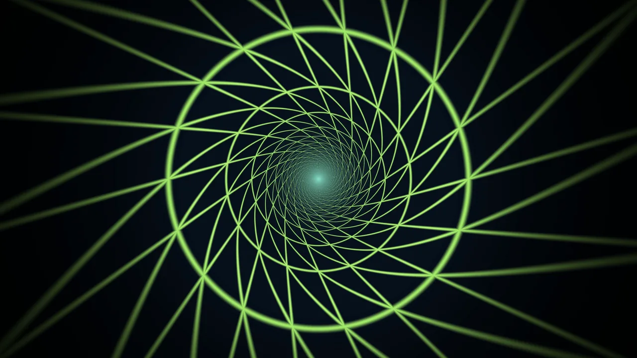 Neon Green Spiral Tunnel with Central Glow 4K Wallpaper