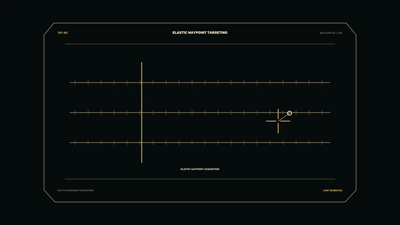 4K Sci-Fi Spacecraft Navigation HUD with Waypoint Targeting