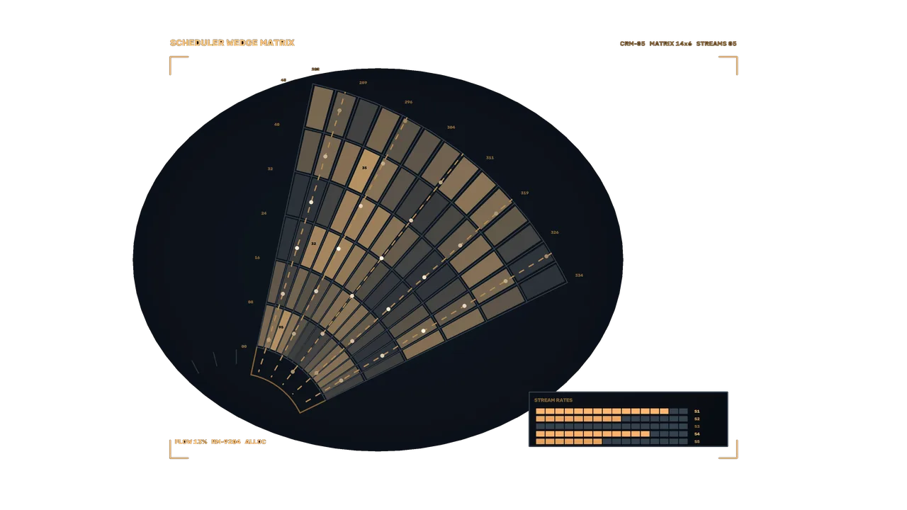 Sci-Fi Compute Resource Monitor HUD 4K Wallpaper with Radial Telemetry