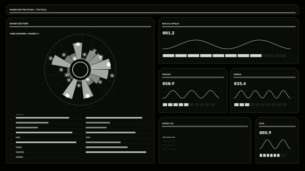 Futuristic Shard Sector Data Control Panel HUD 4K Wallpaper