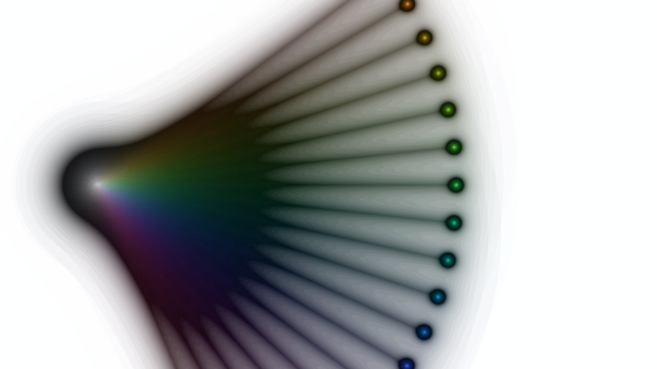 Colorful Circular Light Portal on a Cyan Background