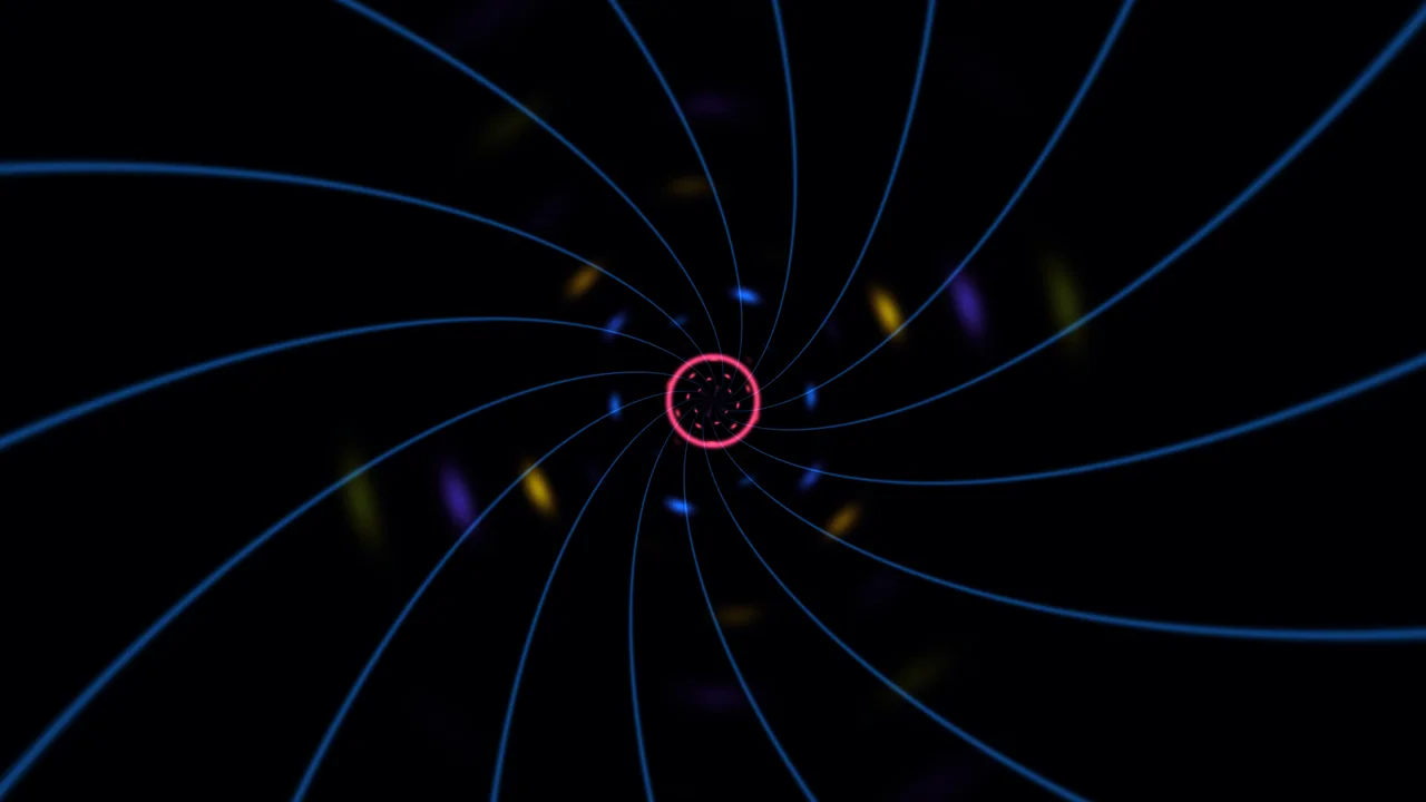 Blue Spiral Tunnel with Pink Neon Mandala 4K Wallpaper