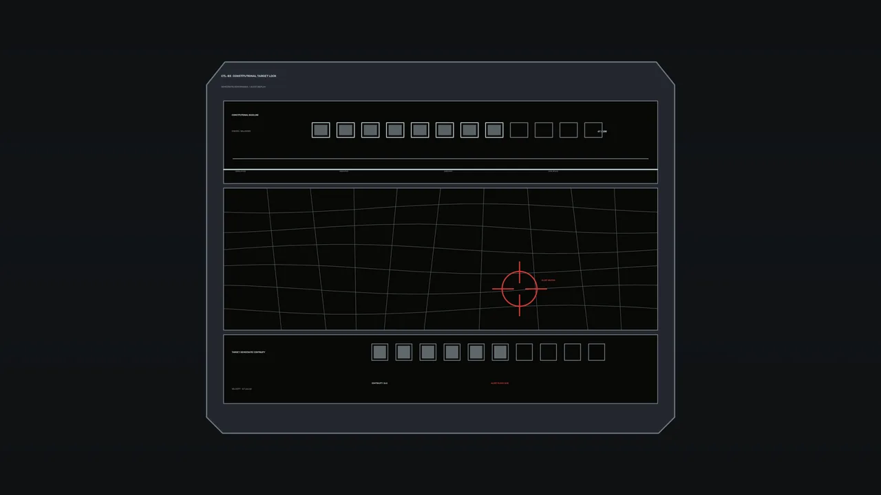 Futuristic Target Lock HUD Interface with Red Reticle and Grid Scanner