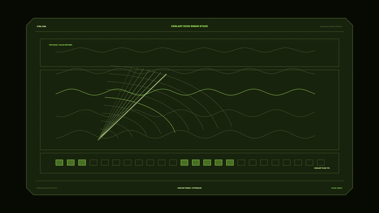 Green Coolant Sonar Telemetry HUD Interface 4K Wallpaper