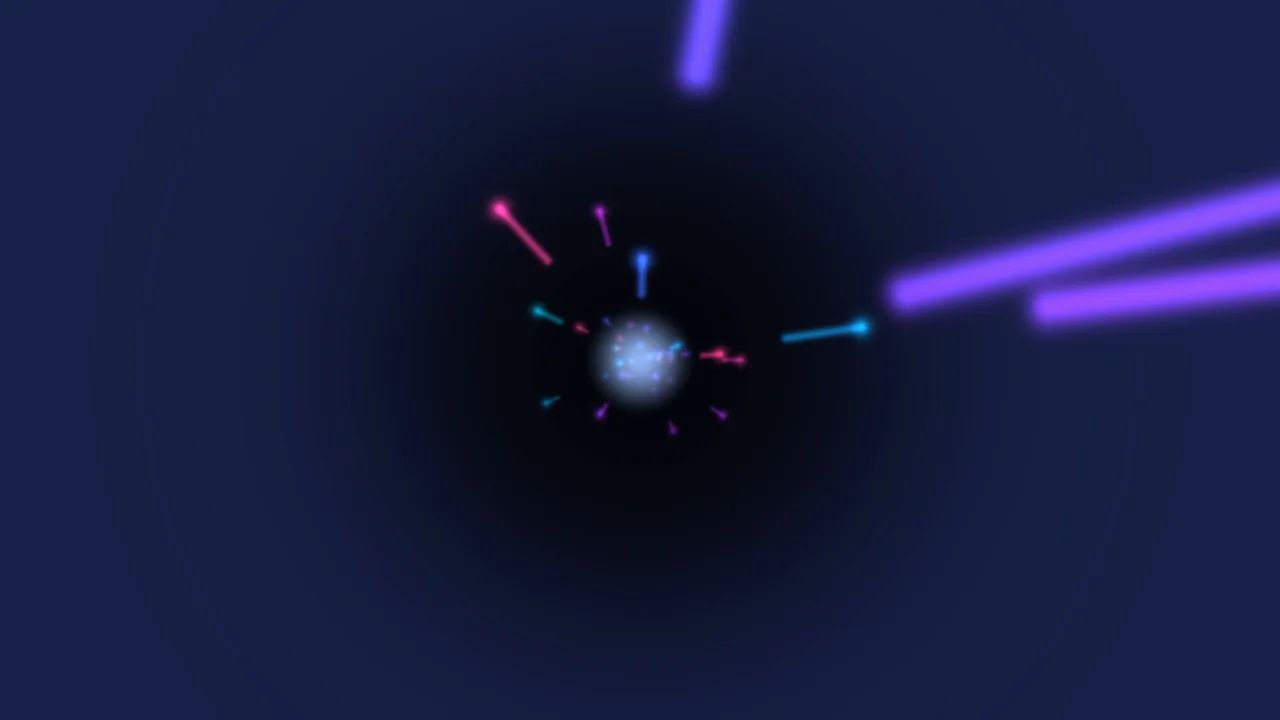 Central Glowing Orb with Radial Neon Trails 4K Wallpaper
