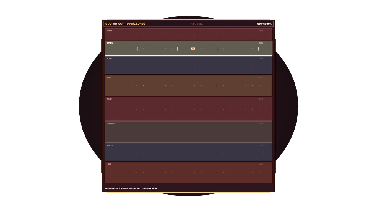 SDG-08 Soft Dock Zones Docking Guidance HUD 4K Wallpaper