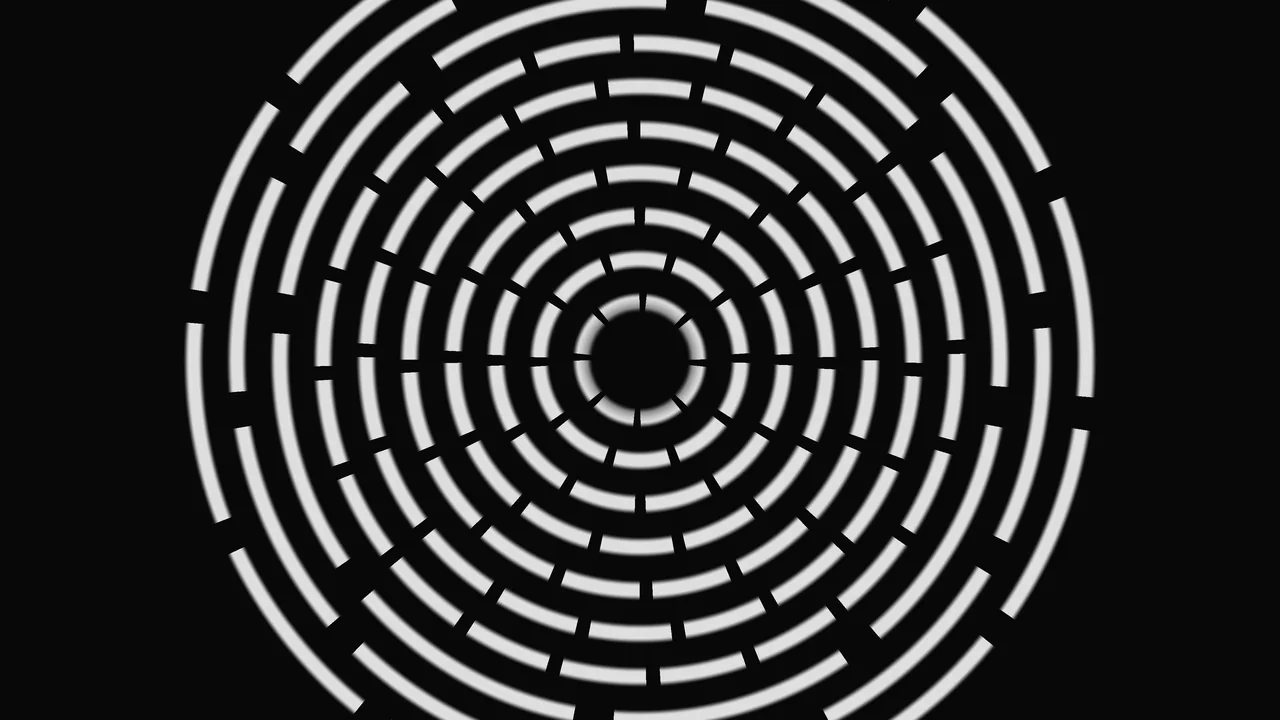 Monochrome Concentric Ring Scanner Interface Wallpaper