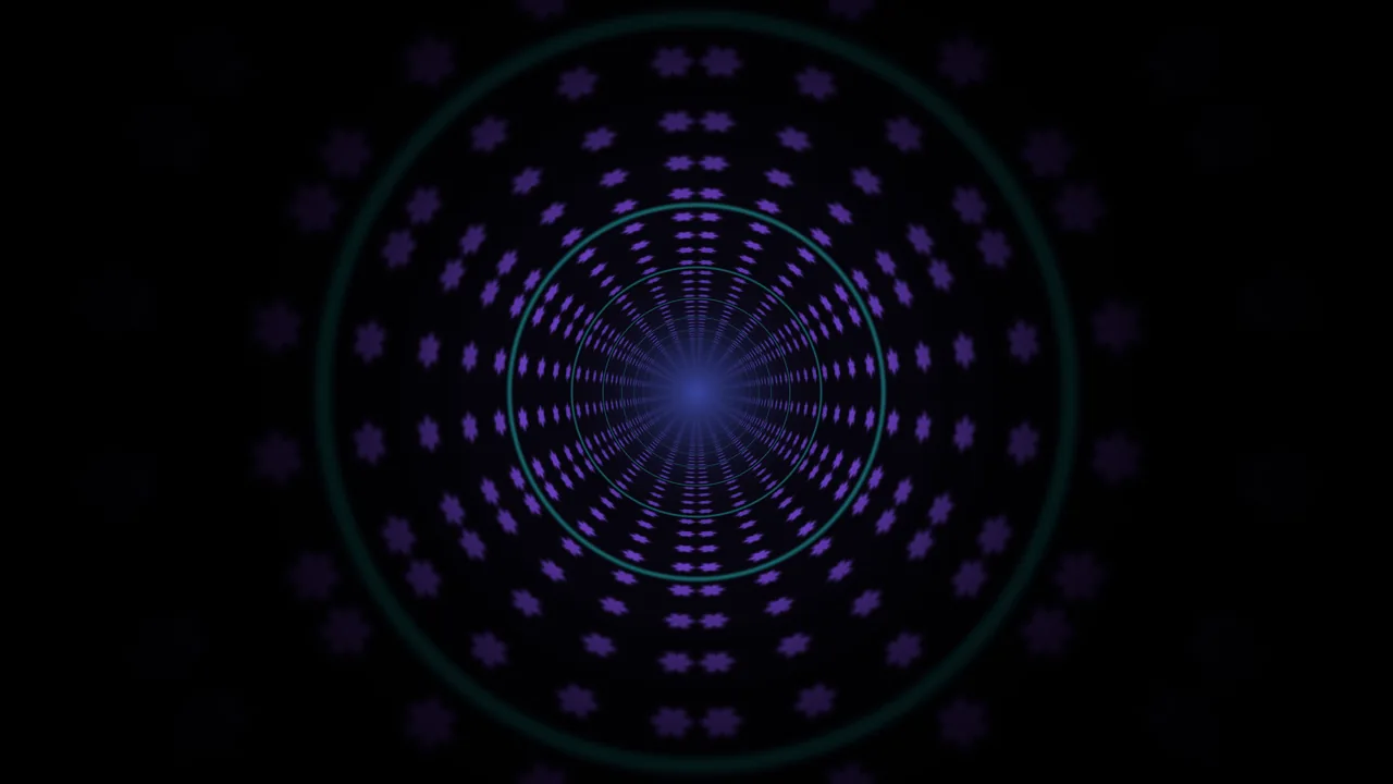 Glowing Purple Energy Tunnel with Concentric Rings