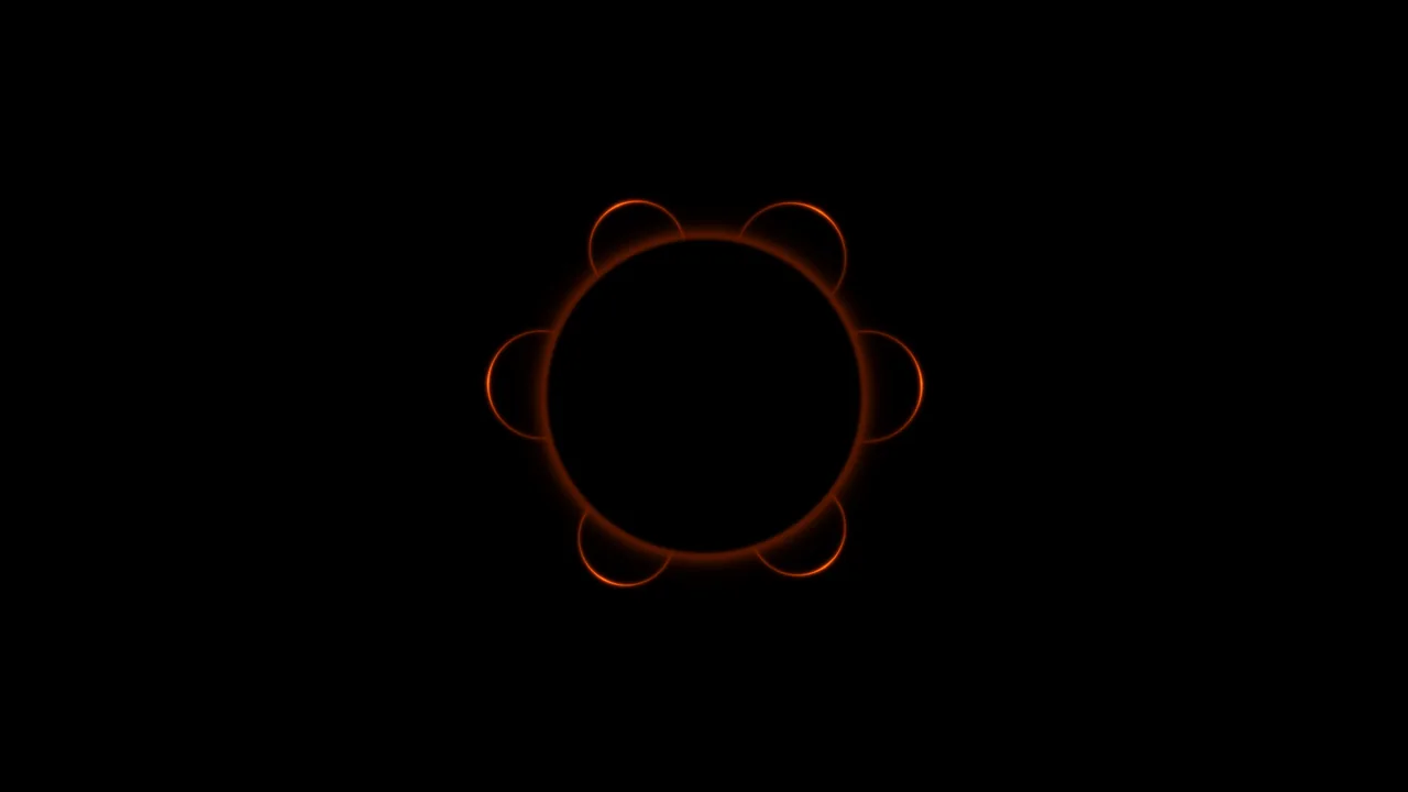 Orange Radial Scanner HUD on Black 4K Wallpaper
