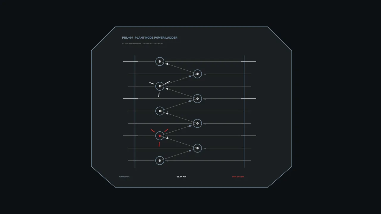 Solar Power Generation HUD Dashboard, Plant Node Power Ladder, 4K Wallpaper
