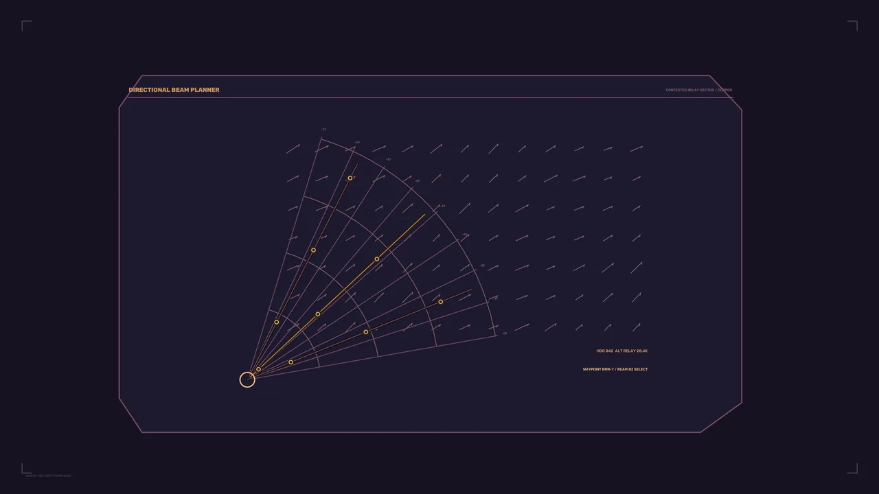 Bidirectional Beam Planner HUD 4K Sci-Fi Wallpaper