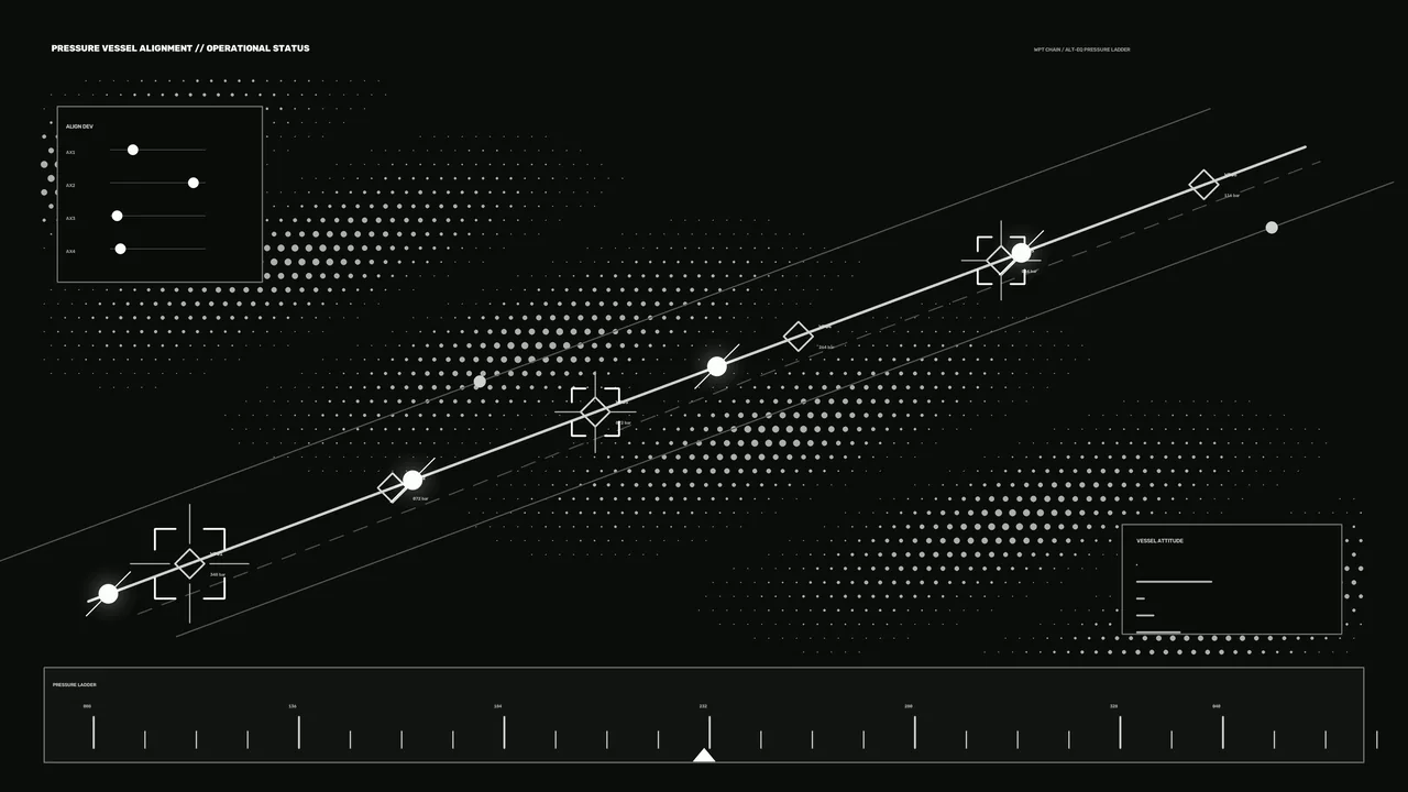 Pressure Vessel Alignment Operational Status HUD 4K Sci-Fi Wallpaper