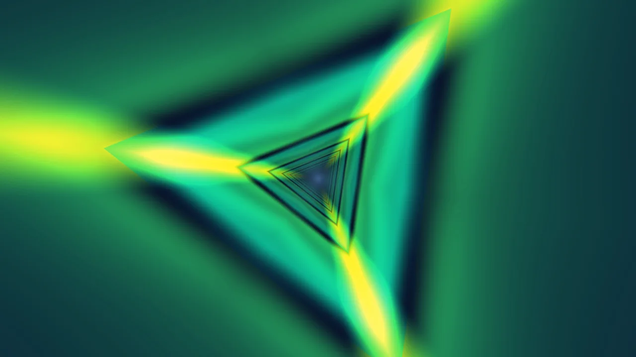 Glowing Geometric Triangle Tunnel 4K Wallpaper