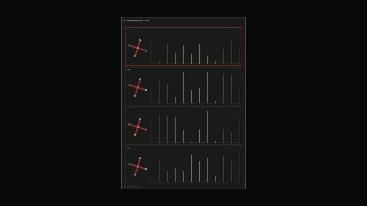 Decarbonization Node Zones Sci-Fi HUD Dashboard 4K Wallpaper