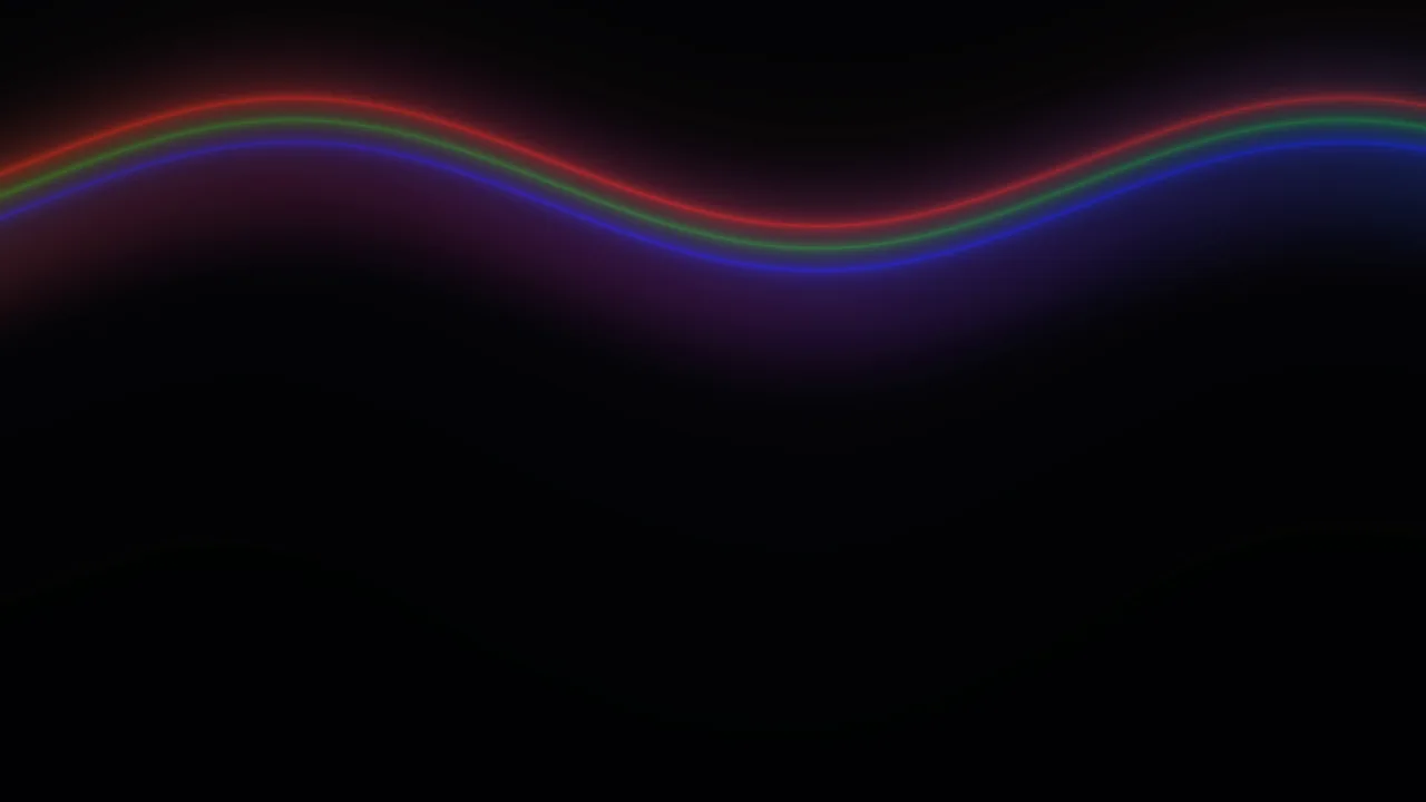 RGB Neon Wave Lines on Black 4K UHD Wallpaper