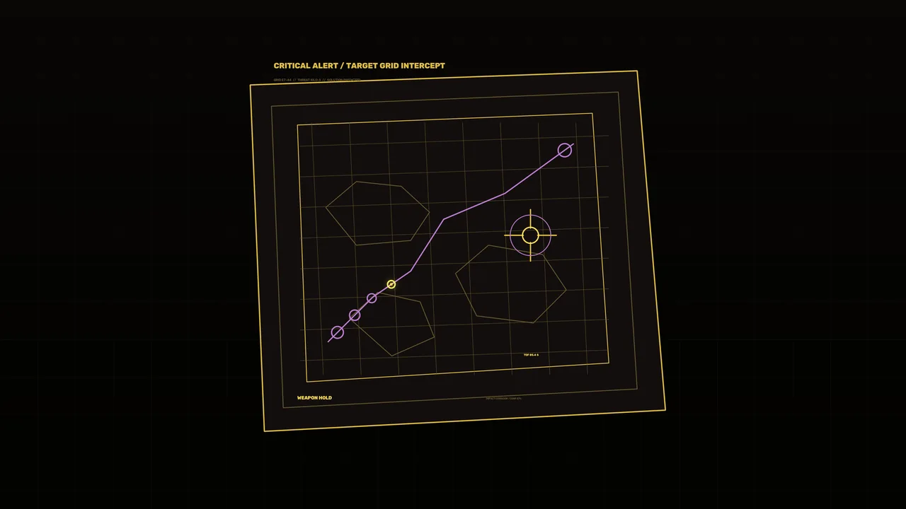 Critical Alert Target Grid HUD 4K Sci-Fi Wallpaper