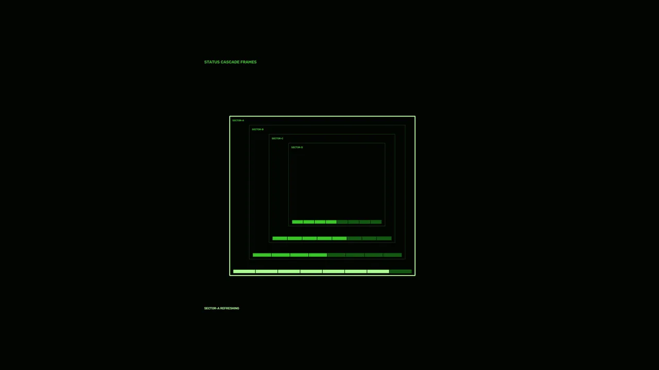 Green Status Cascade HUD Dashboard 4K Wallpaper