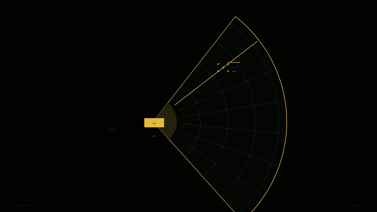 Amber Radial Scanner HUD 4K Sci-Fi Wallpaper