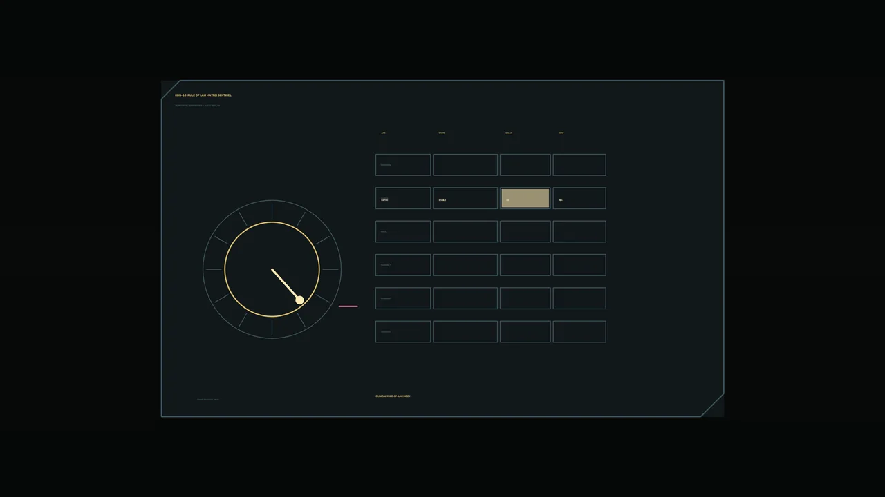 Futuristic Status Monitor HUD with Circular Gauge and Telemetry Grid