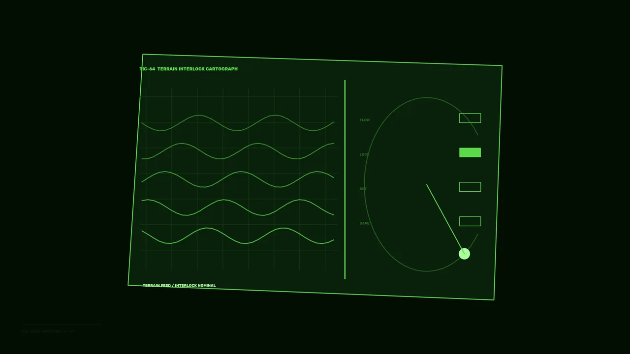 Green Terrain Telemetry HUD Dashboard 4K Sci-Fi Wallpaper
