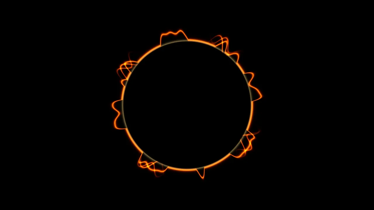 Abstract Orange Glowing Ring on Black 4K Wallpaper